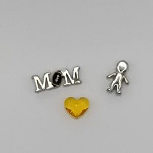 Origami Owl Football Mom charm set